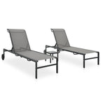 Espreguiçadeiras com mesa 2 pcs textilene e aço — foto 1