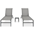 Espreguiçadeiras com mesa 2 pcs textilene e aço — foto 2