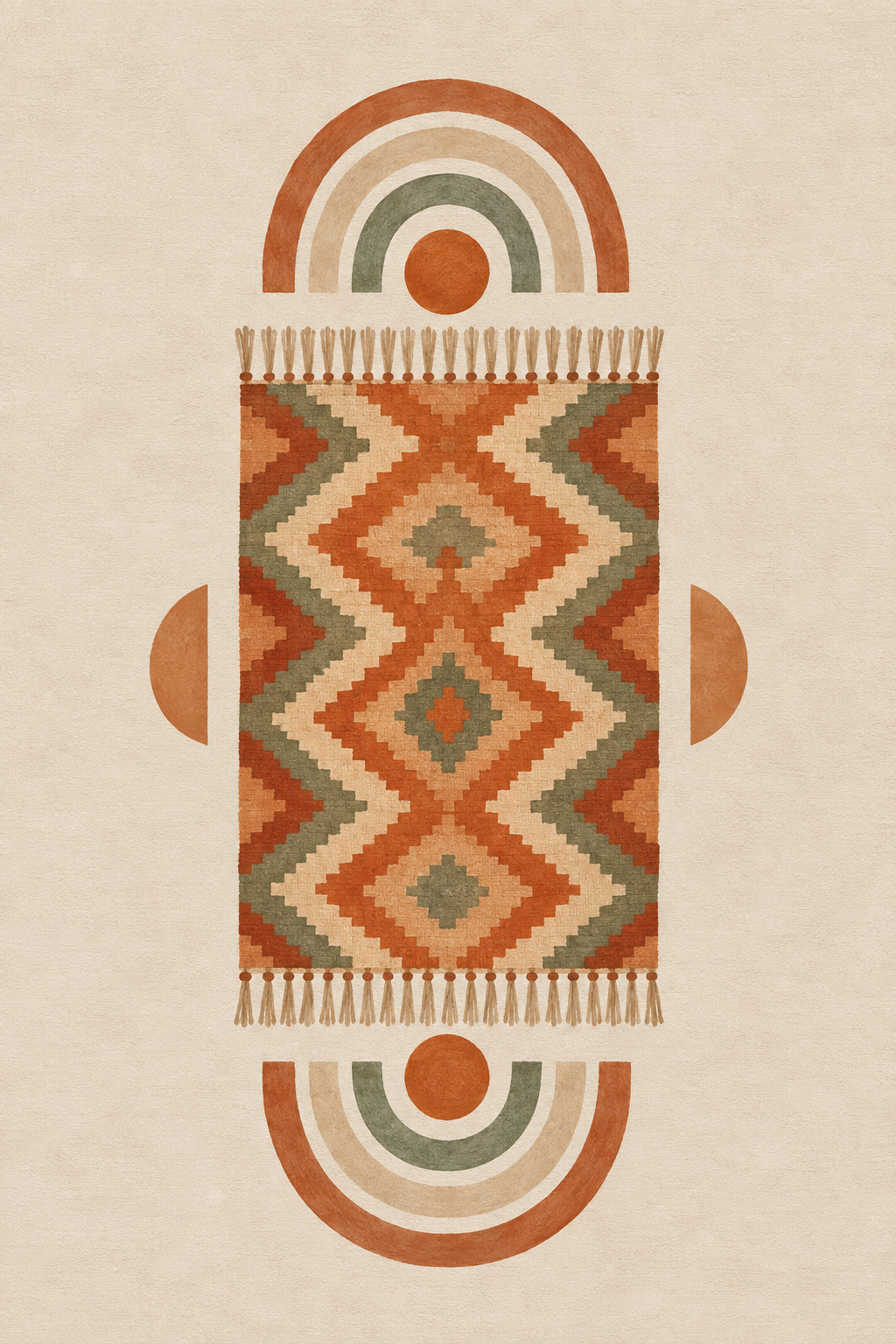 Ondas berberes · Boho · Quadro étnico — etnico-ondas-berberes-boho_ver