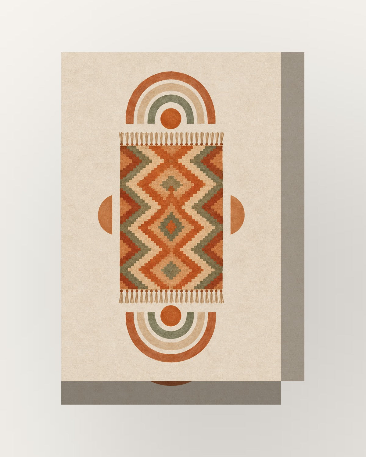 Ondas berberes · Boho · Quadro étnico — acabamento:thick