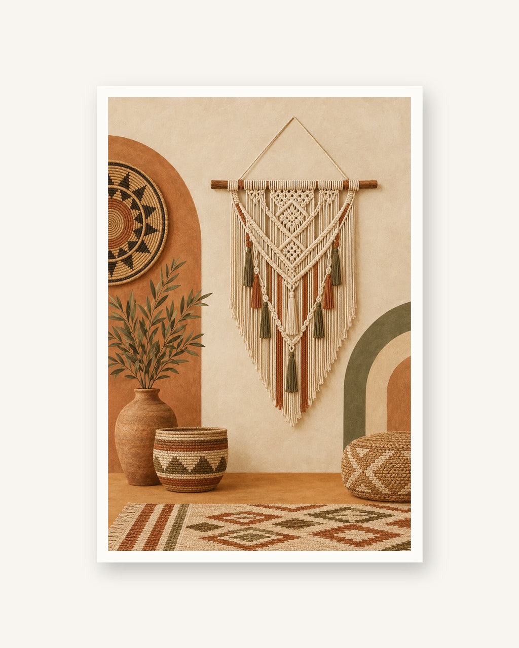 Tecelagem · Boho · Quadro étnico — acabamento:poster