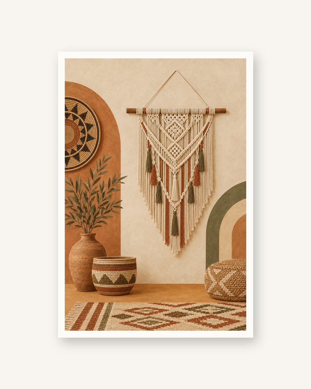 Tecelagem · Boho · Quadro étnico — acabamento:poster