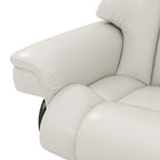 Poltrona relax com função de massagem e apoio para os pés, Poltrona reclinável, Couro sintético, 79 x 82 x 101 cm, Creme branco — imagem 4