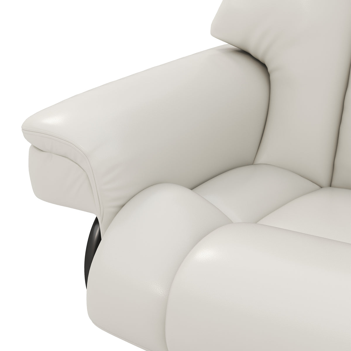 Poltrona relax com função de massagem e apoio para os pés, Poltrona reclinável, Couro sintético, 79 x 82 x 101 cm, Creme branco — imagem 4