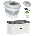 Conjunto de 1 Comedouro Elevado para Cães Grandes com 2 Tigelas de Aço Inoxidável e 1 Recipiente de Comida Branco — foto 1