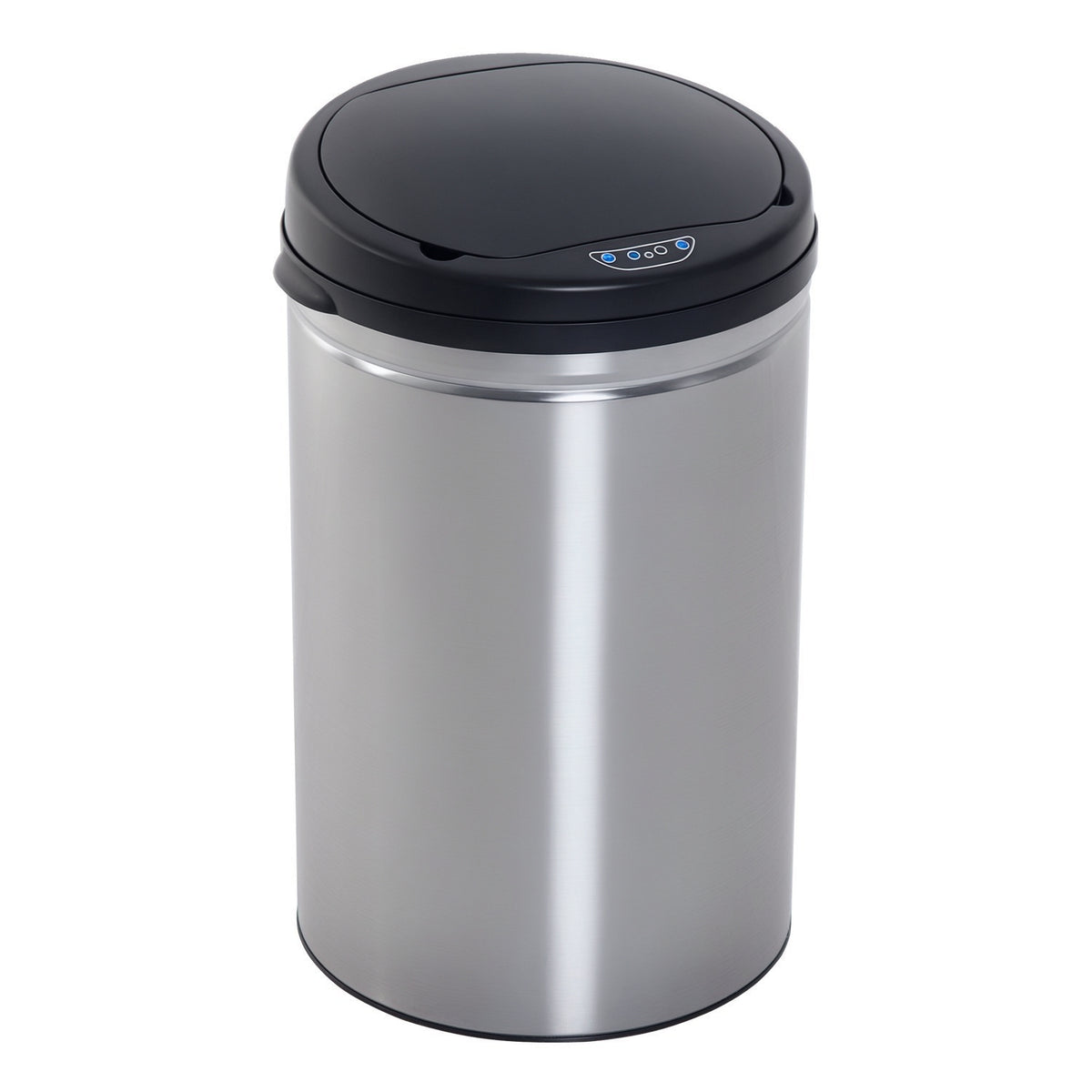 Balde de Lixo Inteligente de Aço Inoxidável 30L com Sensor Infravermelho de Abertura Automática para Cozinha Dormitório Casa de Banho Ø30,5x51,5cm Prata e Preto — foto 1