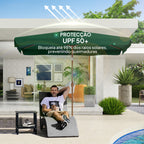 Chapéu de Sol de Jardim 300x200 cm Chapéu de Sol de Exterior com Ângulo Ajustável Mastro de Alumínio Manivela e Proteção UV 50+ Chapéu de Sol para Jardim Pátio Verde — foto 5