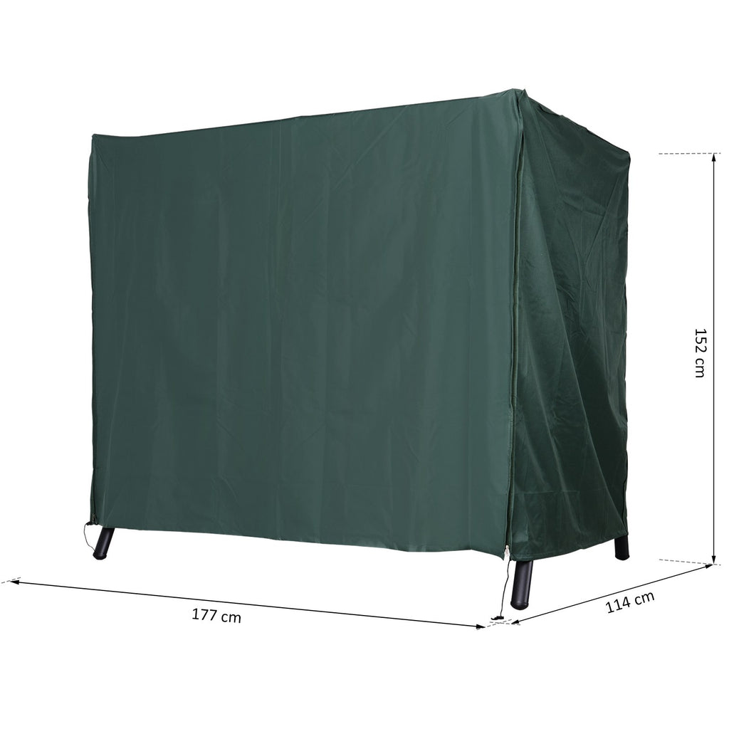 Capa para Móveis de Jardim Capa Protetora para Baloiços de Exterior com Zíper 177x114x152cm Verde — foto 3