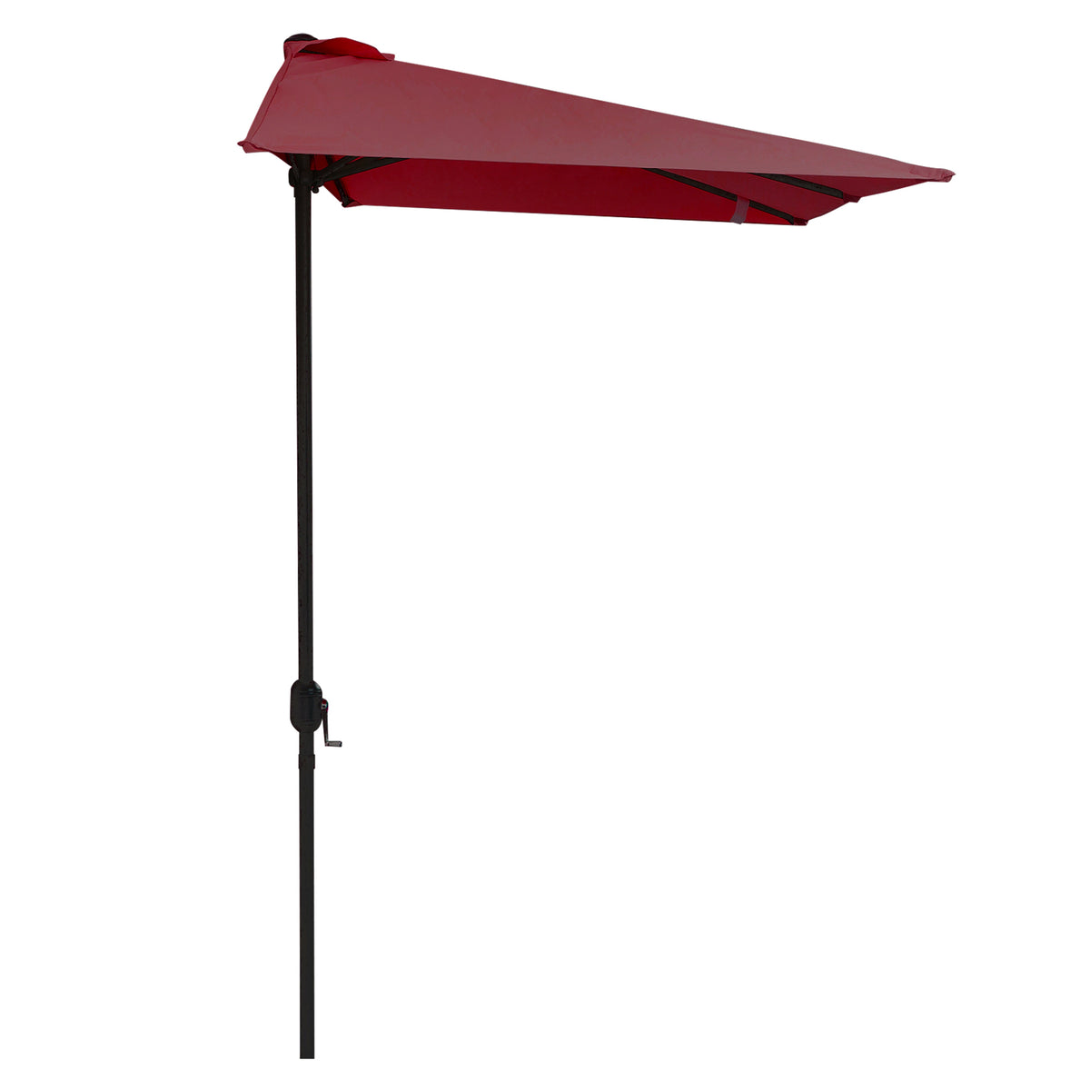 Chapéu de Sol Semicircular de Jardim Chapéu de Sol a manivela Resistente à Água e Anti UV para Pátio Terraço 230x130x245cm Vinho — foto 1