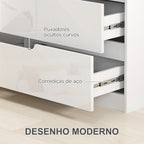Cómoda com 6 Gavetas Cómoda de Dormitório Moderna com Sistema Anti-Tombo Cómoda para Sala de Estar Corredor 120x40x75 cm Branco — foto 5