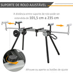 Suporte universal para serra de esquadria dobrável com distância de trabalho ajustável, fácil de transportar e armazenar 123,5-245x73x96 cm Preto — foto 4