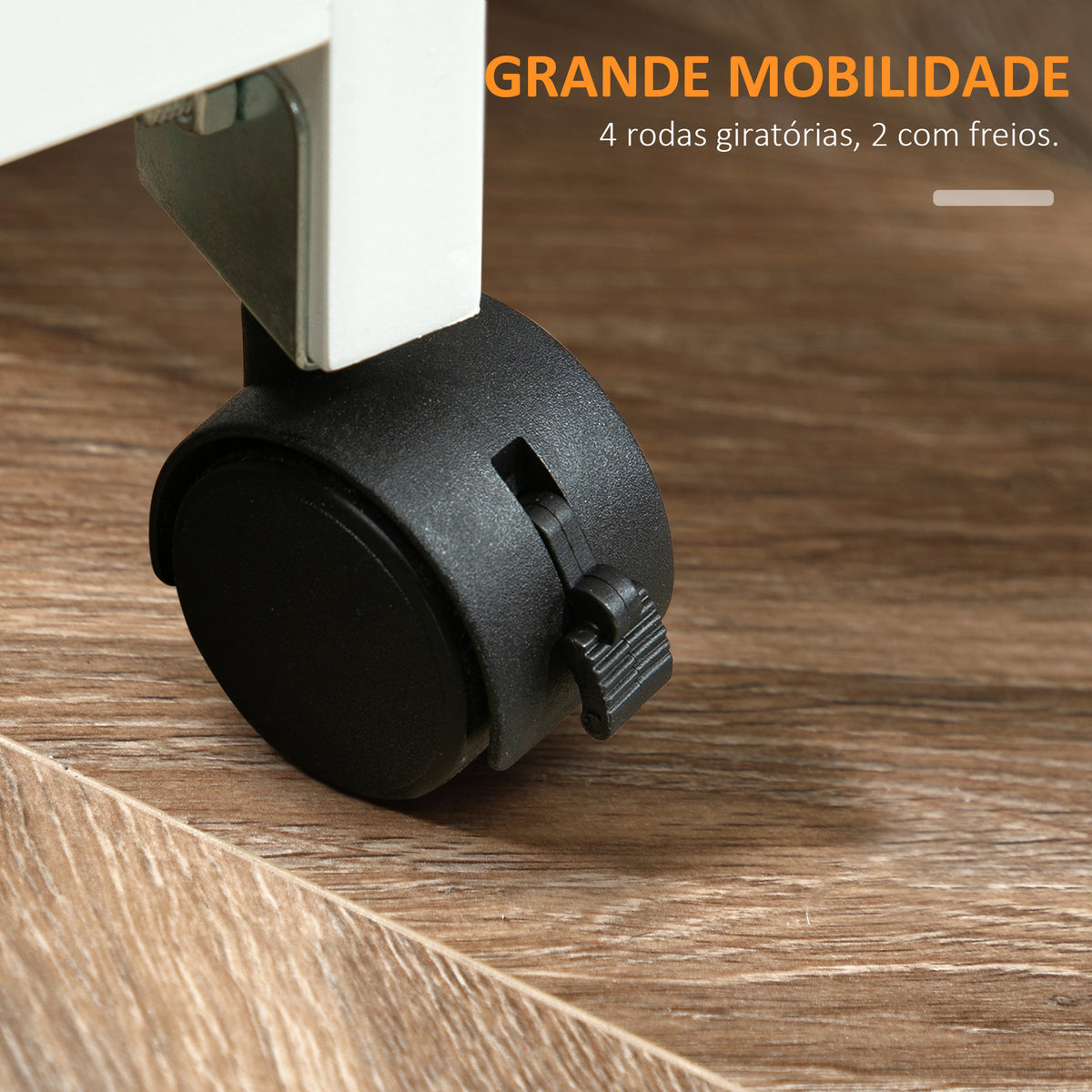 Carrinho de Cozinha com Rodas Carrinho de Serviço Multiuso com 3 Gavetas 2 Prateleiras Abertas e Bandeja para Sala de Jantar Sala de Estar 67x37x85,5cm Branco — foto 7