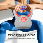 Kettlebell 14 kg Peso Russo com Revestimento de PU e Enchimento de Areia para Treinamento em Casa Ginásio 26x18x32 cm Vermelho e Cinza — foto 4