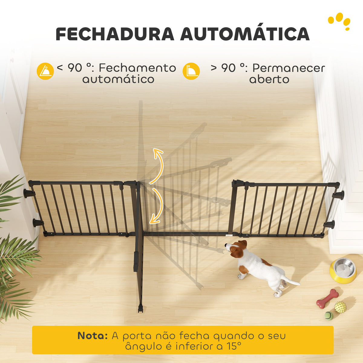 Barreira de Segurança para Cães Barreira para Cães Dobrável Barreira de Proteção para Lareira 202,5 cm com Porta para Escada Corredor Preto — foto 5