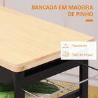 Carrinho de Cozinha com Rodinhas com Prateleira e Gaveta 74x37x76cm — foto 6