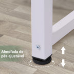 Secretária Moderna Mesa de Estudo com Estrutura de Aço e Pés Ajustáveis Mesa de Computador para Escritório Casa 120x60x76 cm Branco — foto 4