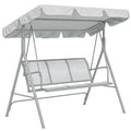 Baloiço Jardim de 3 Lugares com Toldo Ajustável Encosto Respirável e Estrutura de Metal para Terraço Balcão Exterior Carga 240kg 171x108x154cm Cinza — foto 1