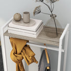 Suporte para Cabides com 3 Gavetas de Tecido Barra para Pendurar e Prateleira de Armazenamento para Entrada Quarto Sala 58,5x30x178 cm Natural — foto 8