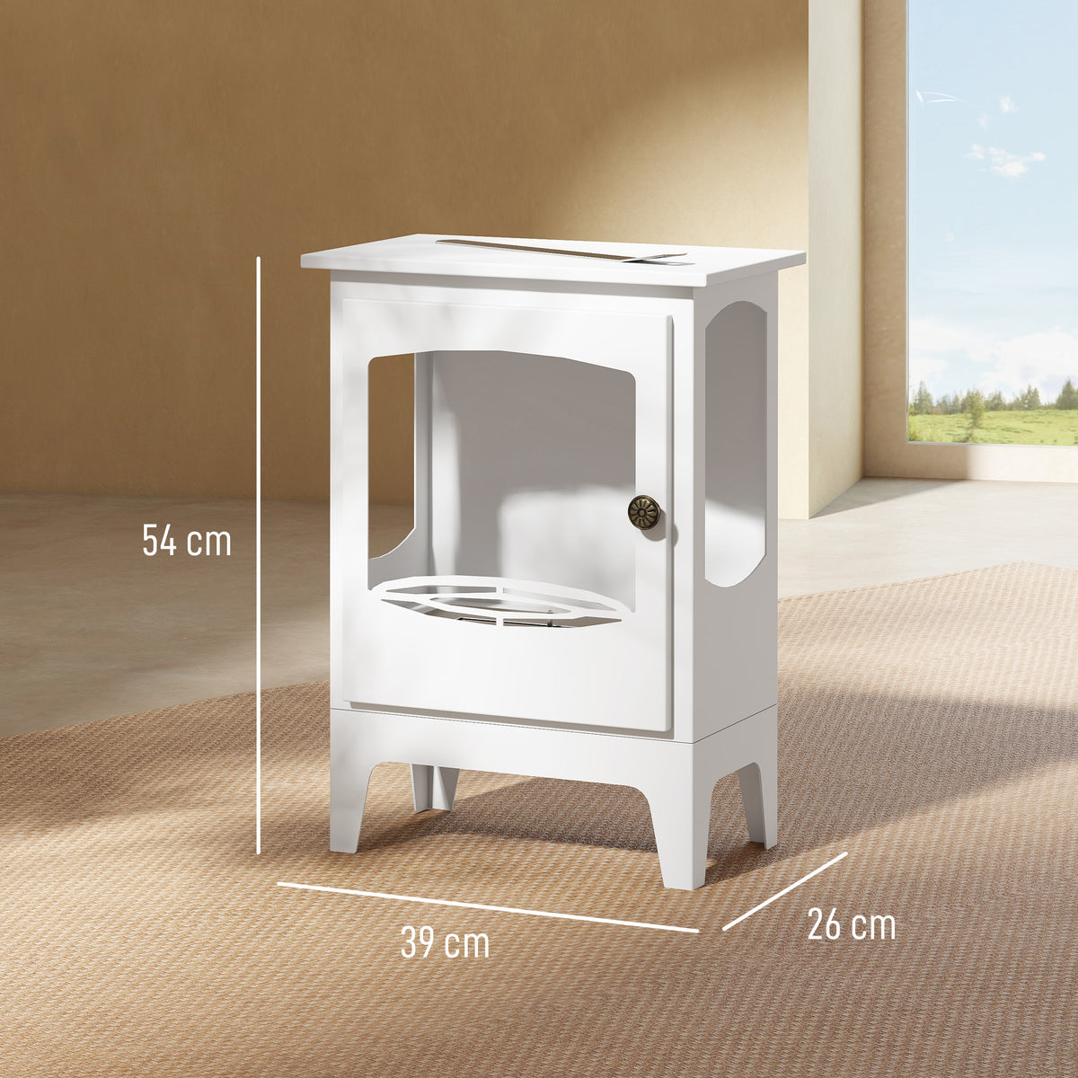 Essenza Lareira de Bioetanol 7000BTU Aço Inoxidável 1,2L 3h 20-25m² 39x26x54cm Branco — foto 3