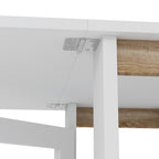 Mesa Dobrável com Asas Dobráveis Mesa de Cozinha com 2 Rodas e Prateleiras Estilo Moderno 120x60x75 cm Branco — foto 8
