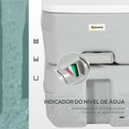 Sanita Portátil 20L Sanita Portátil com Indicador de Nível Capacidade 150 kg para Campismo Viagem Idosos Caravana Barco 33x40x43 cm Cinza — foto 5