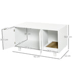 Móvel Caixa de Areia para Gatos com Porta com Arranhador Caixa de Areia para Gatos de Interior 91x52x50,5 cm Branco — foto 3