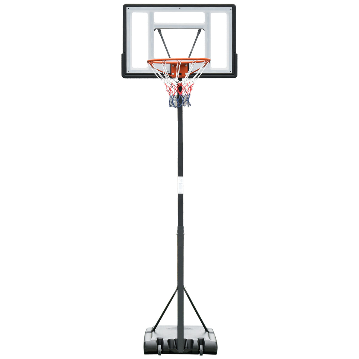 Tabela de Basquetebol com Suporte Portátil Aro de Ajustável em Altura com Base Recarregável para Crianças e Adultos 86x165x302-352cm Preto — foto 1