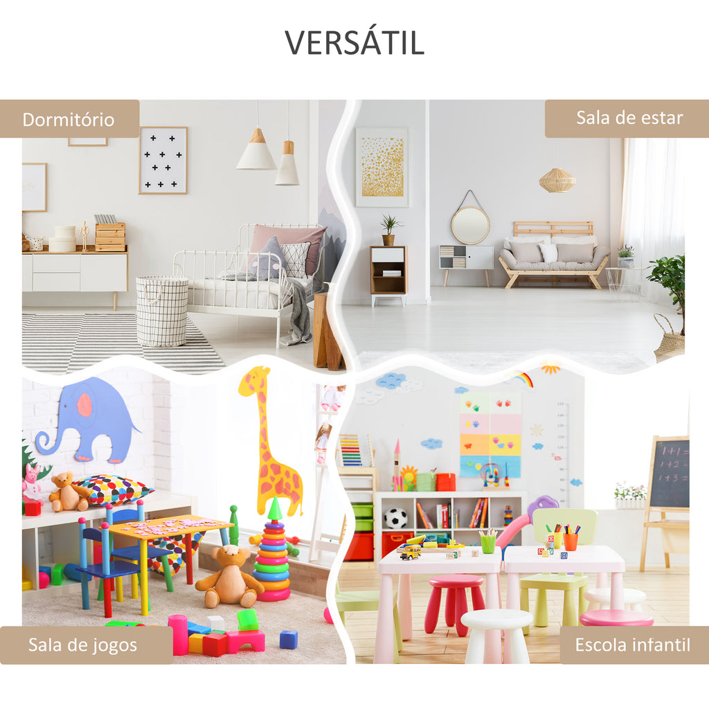 Estante de Madeira para Brinquedos com 3 Compartimentos 2 Cubos e Gaveta Móvel com 4 Rodas Estante para Livros Infantil para Dormitório Infantil Sala de Jogos 60x29,9x90cm Branco — foto 7