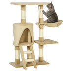 Árvore para gatos com Corda de Brincar Placa de Madeira e Revestido de Pêlo- Castanho - 30x55x96cm — foto 1