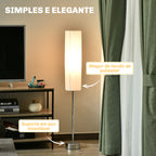 Candeeiro de Pé Moderno para o Quarto com Luzes E27, 40W e Interruptor de Pé, com Base de Aço Inoxidável Cor Branca 120cm — foto 4