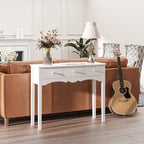Mesa Consola Elegante Móvel de Entrada com 3 Gavetas 100x32x85cm Branco — foto 2
