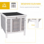 Coelheira de Madeira Exterior Coelheira para Roedores Animais de Estimação Pequenos com Teto Asfáltico e Rampa Antiderrapante 42x51x43cm Cinza — foto 5