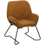 Poltrona Sala de Estar Moderna Poltrona de Leitura com Assento Largo e Acolchoado Estofada em Veludo Pés de Metal Poltrona para Dormitório 70x67,5x87 cm Marrom — foto 1