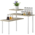 Estante de Cozinha de 3 Níveis Estante de Cozinha com 3 Prateleiras Giratórias Estrutura de Metal e Design em Degraus para Sala de Jantar Sala de Estar 40x18x36,5 cm Madeira — foto 1
