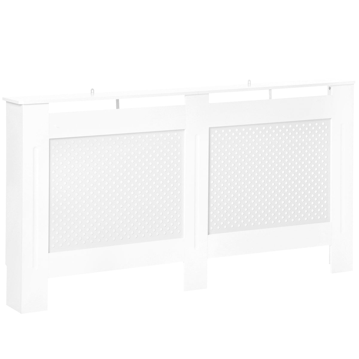 Cobertura para Radiador 151,5x19x82 cm Proteção para Radiador Moderna em MDF com Prateleira Superior e Ripas para Sala Quarto Corredor Branco — foto 1