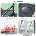 Tabela de Basquetebol para Exterior com Altura Ajustável 206-260 cm Cesta de Basquetebol com Rodas e Base Recarregável para Adolescentes e Adultos Preto — foto 7