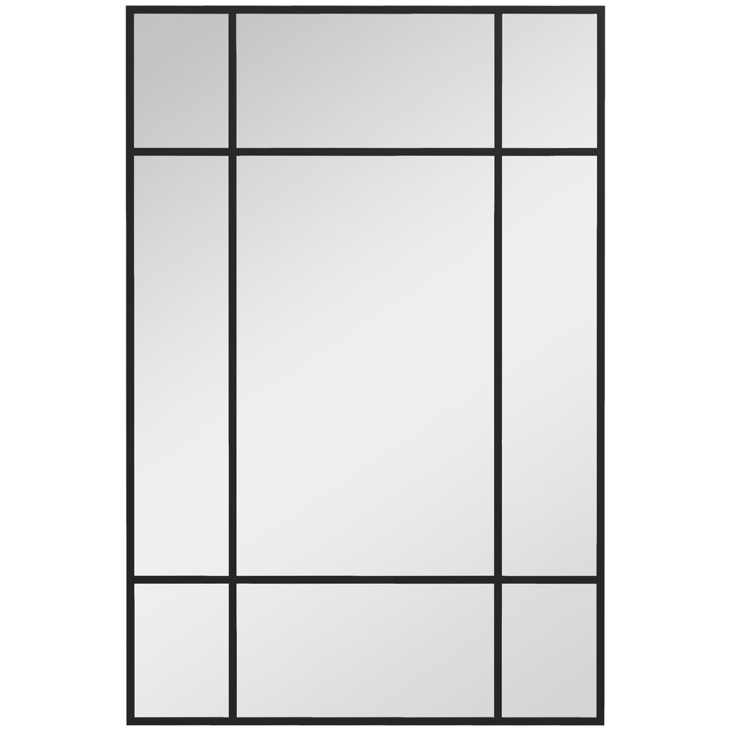 Espelho de Parede Retangular Espelho Estilo Janela 90x60 cm com Moldura de Metal Espelho Decorativo para Sala Quarto Entrada Preto — foto 1