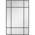 Espelho de Parede Retangular Espelho Estilo Janela 90x60 cm com Moldura de Metal Espelho Decorativo para Sala Quarto Entrada Preto — foto 1