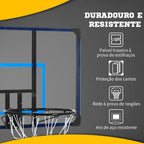 Tabela de Basquetebol de Parede Cesta de Basquetebol para Exterior 113x61x73 cm Azul e Preto — foto 5