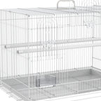 Gaiola para pássaros com 2 poleiros e 3 portas para pássaros pequenos de metal 60x41x41cm branco — foto 7
