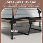 Cama para Cães Elevada com Toldo Cama para Cães Médios com Estrutura de Aço e Bolsa de Transporte para Interior e Exterior 106x76x94 cm Marrom Claro — foto 7