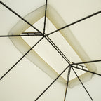 Pérgola de Jardim 4x3m Pérgola de Alumínio com Teto com Ventilação 4 Cortinas Laterais 4 Telas Mosquiteiras e 8 Orifícios de Drenagem para festas Eventos Exterior Creme — foto 8