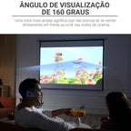 Tela de Projeção Elétrica 120 Polegadas Tela de Projeção Portátil Formato 4:3 com Comando à Distância para Interior e Exterior Cinema em Casa Pátio 244x183 cm Branco — foto 5