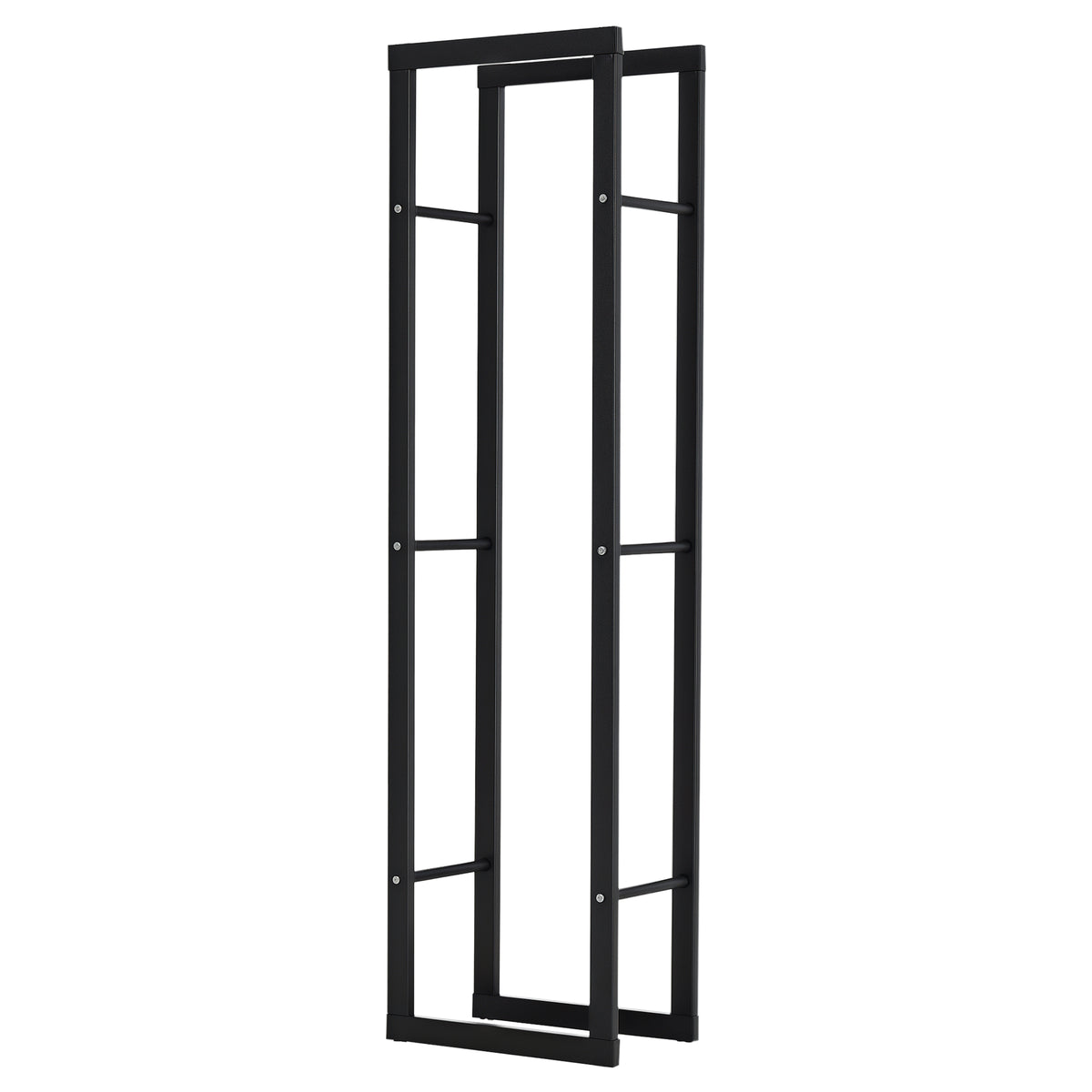Suporte de Lenha para Lareira Estante Metálico para Interior e Exterior Carga Máxima 100 kg 40x25x150 cm Preto — foto 1