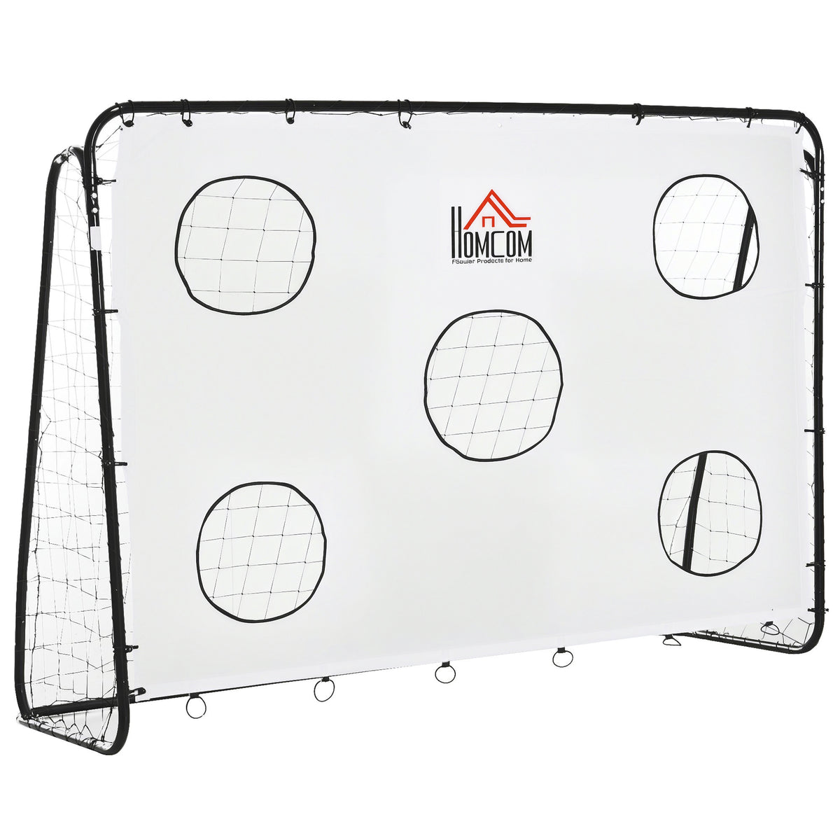 Baliza de Futebol para Crianças com Lona de Precisão e Ponteria para Treino e Aperfeiçoamento 240x88x174 cm Branco — foto 1