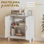 Aparador para Sala de Estar Moderno Móvel Sala de Estar com Prateleira Ajustável e Anti-Tombo Aparador Cozinha Sala de Jantar 80x35x85 cm Branco — foto 5