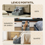 Escada para Animais de Estimação com 3 Degraus 2 em 1 com Capa Removível e Lavável Escada para Cães Gatos 35x46x35 cm Cinza — foto 7