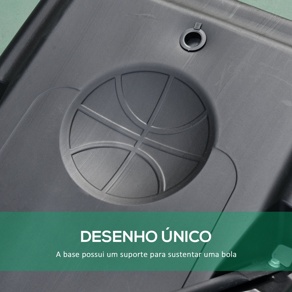 Cesta de Basquetebol de Exterior com Altura Ajustável 220-365 cm Aro de Basquetebol com Suporte Cesta de Basquetebol com Rodas Base Recarregável Preto — foto 7
