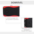 Marquesa de Massagem Dobrável e Portátil Mesa de Massagem com Altura Ajustável Apoio para a Cabeça e Apoio para os Braços 215x60x61-84 cm Preto e Vermelho — foto 5