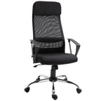 Cadeira de escritório ergonômica giratória e basculante com altura de assento ajustável 62x62x118-128 cm Preto — foto 1